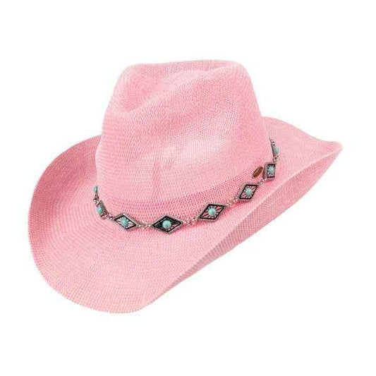 7202905 Cowboy Hat With Silver Diamond & Turquoise Band
