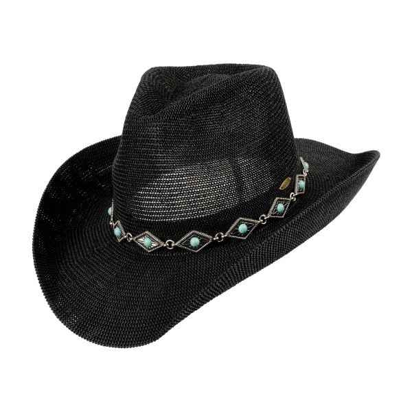 7202905 Cowboy Hat With Silver Diamond & Turquoise Band
