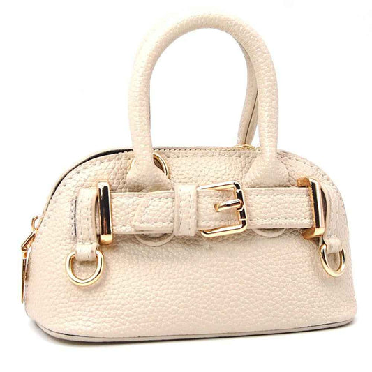 Vegan Leather Cross Body Tote Bag With Buckle Detail