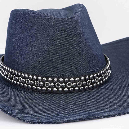 Studded Denim Cowboy Hat