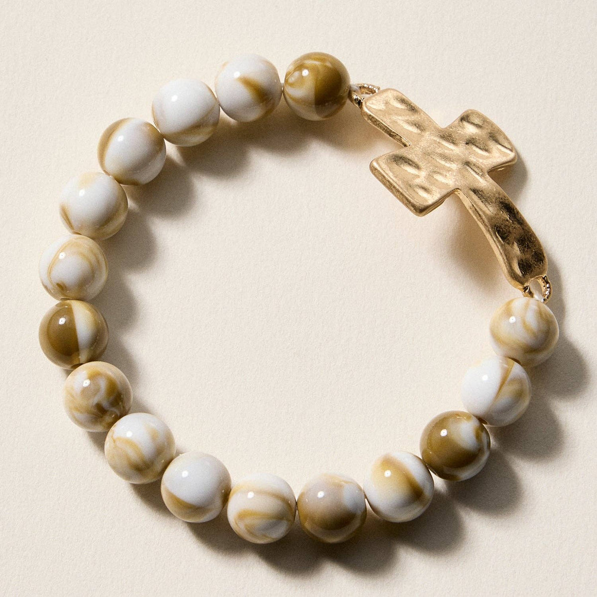 Natural Stone Cross Bracelet | Christian Faith Jewelry