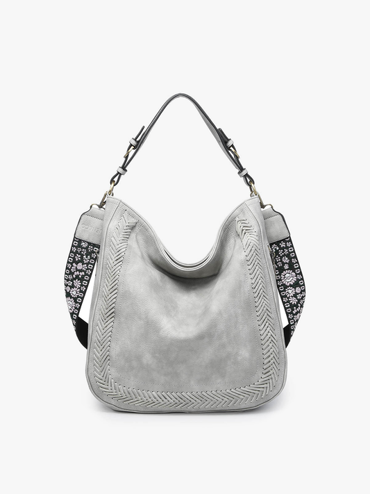 Aris Whipstitch Hobo/Crossbody w/ Guitar Strap M2049