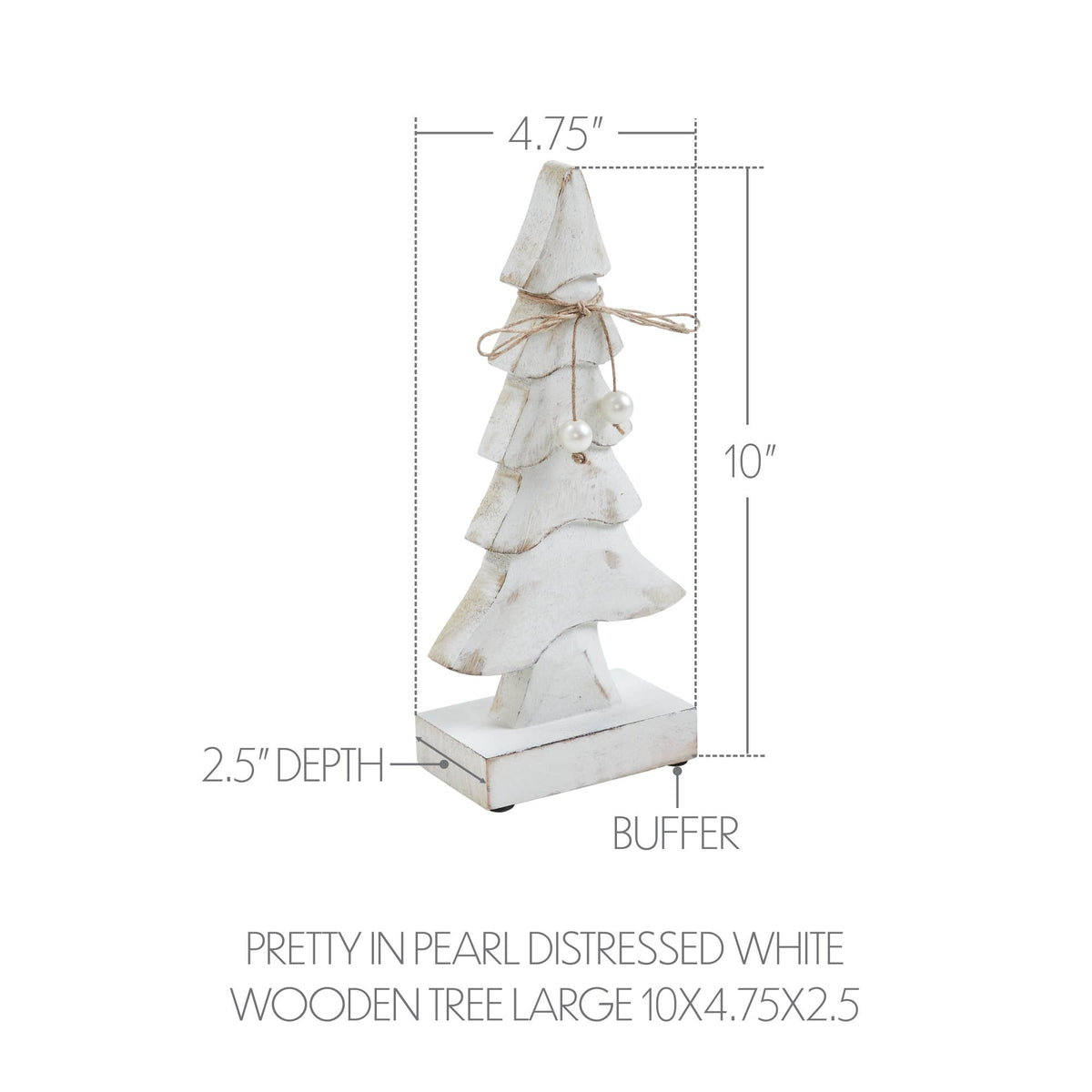 White Wooden Christmas Tree 10in – Pretty in Pearl