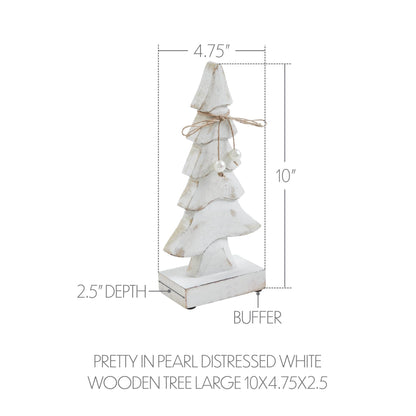 White Wooden Christmas Tree 10in – Pretty in Pearl