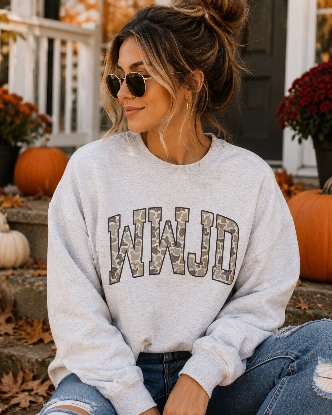 WWJD Camo Sweatshirt | What Would Jesus Do Crewneck