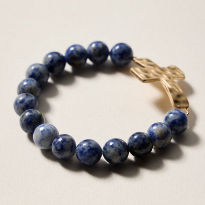 Natural Stone Cross Bracelet | Christian Faith Jewelry