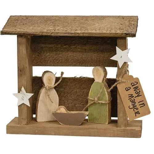Rustic Wood Nativity G25403 CW - Havens Marketplace
