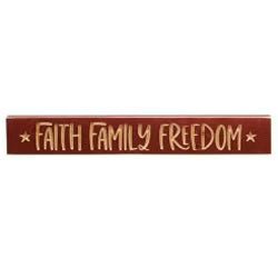 Faith Family Freedom Engraved Sign 24" x 3.5" G9652 CW - Havens Marketplace
