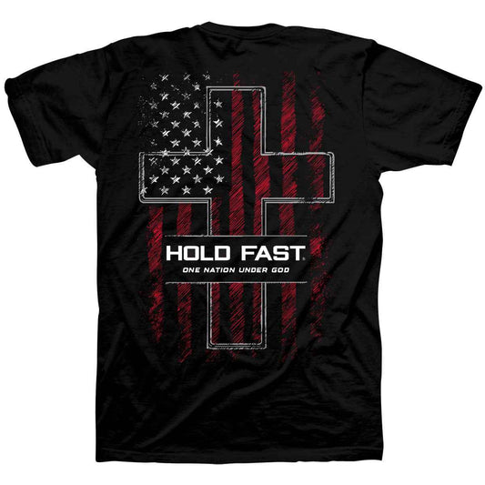 Hold Fast One Nation Under God Sketch Flag Faith Tee