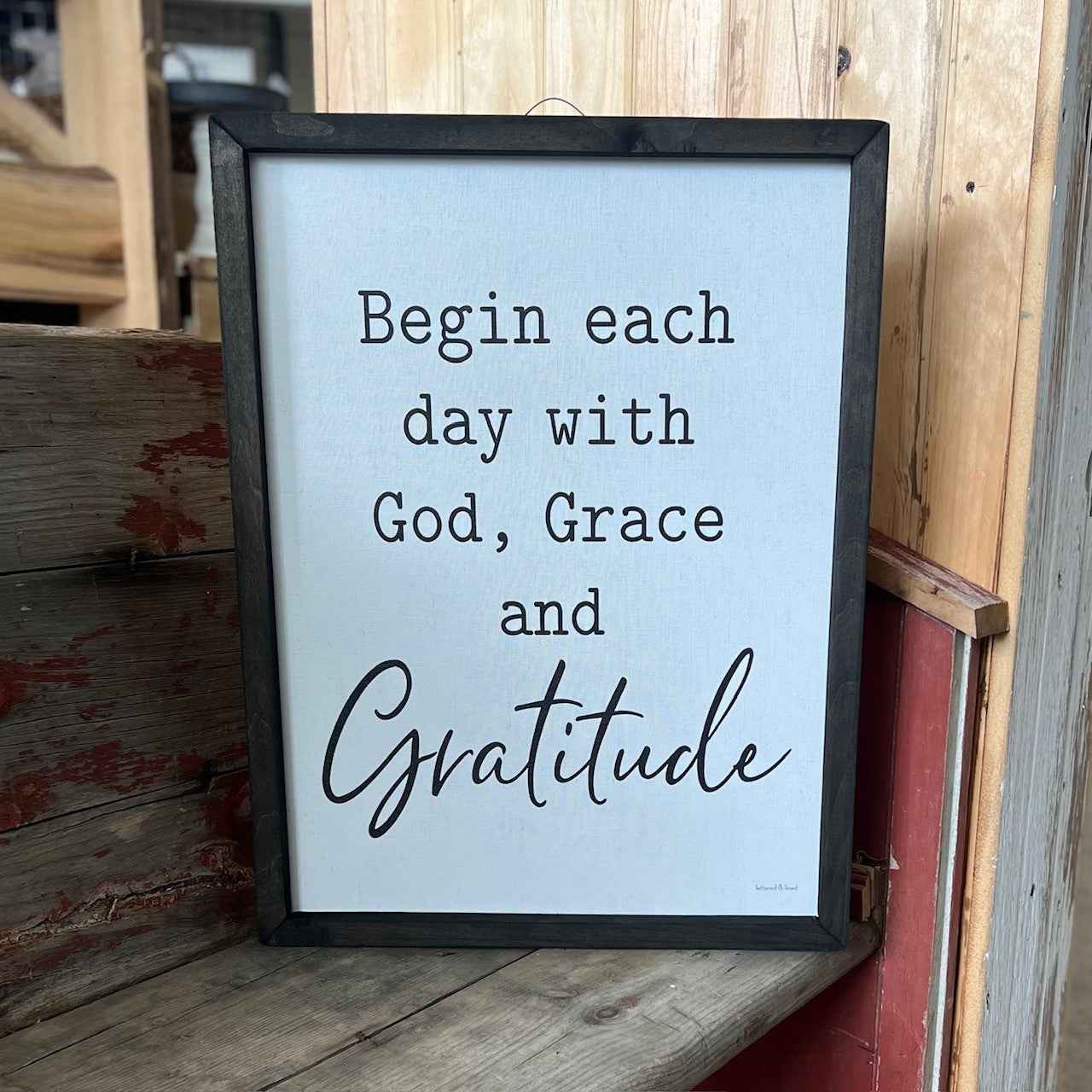 JM God, Grace and Gratitude Box frame LET226 - Havens Marketplace