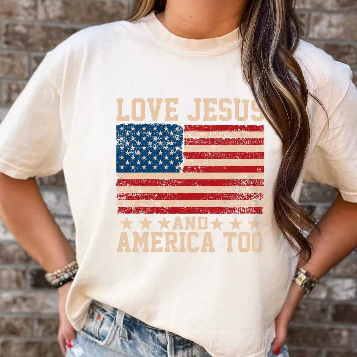 Love Jesus and America Too Tee