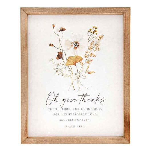 Harvest Framed Art - Oh Give Thanks