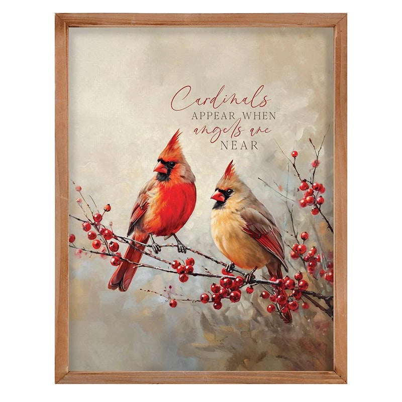 Cardinal Textured Framed Canvas - Cardinals Appear