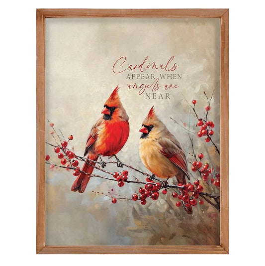 Cardinal Textured Framed Canvas - Cardinals Appear