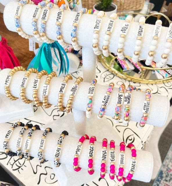 Affirmation Word Beaded Bracelets Inspirational