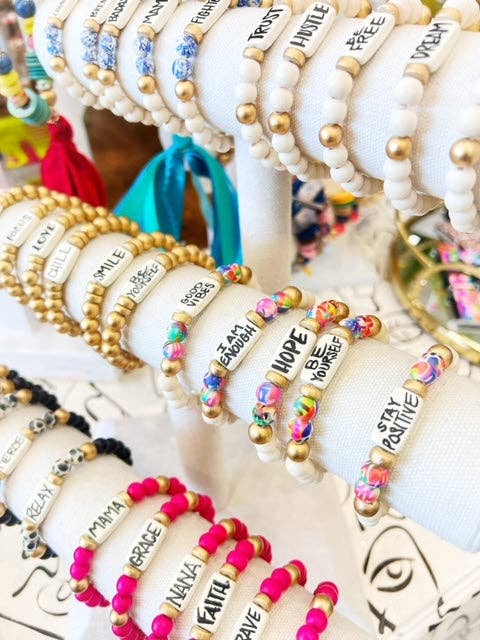 Affirmation Word Beaded Bracelets Inspirational