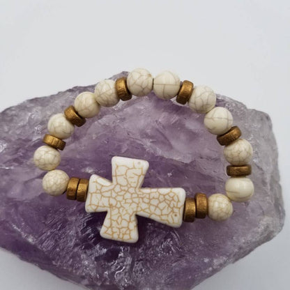 Turquoise Chunky Cross Stretch Bracelet