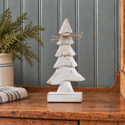 White Wooden Christmas Tree 10in – Pretty in Pearl