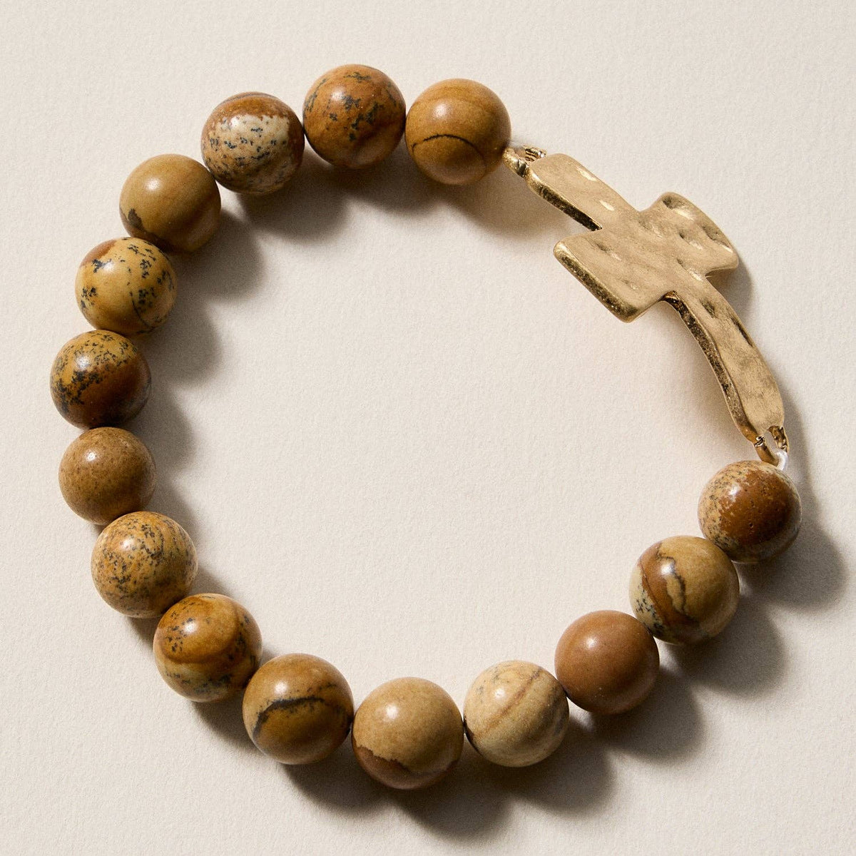 Natural Stone Cross Bracelet | Christian Faith Jewelry