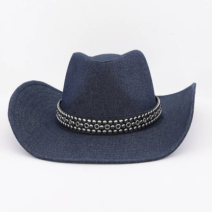 Studded Denim Cowboy Hat