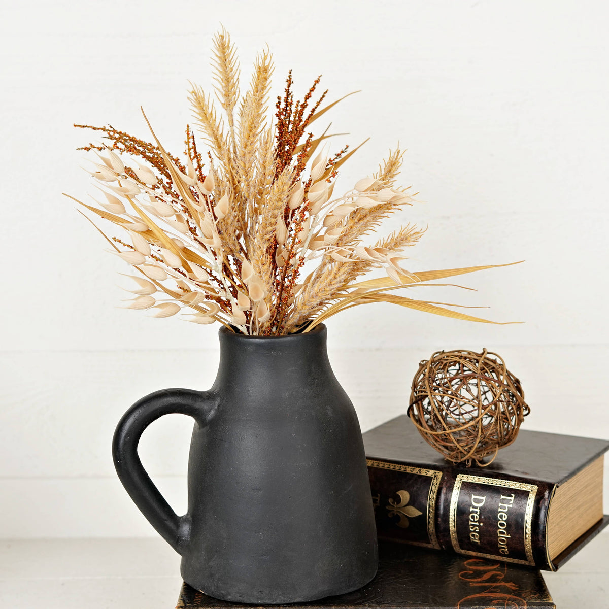 530781- 19in Bush-Beige Orange Mix Wheat and Grass