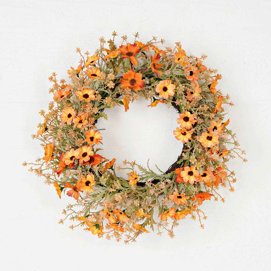 530010- 16in Twig Wreath-Autumn Perennials Garden
