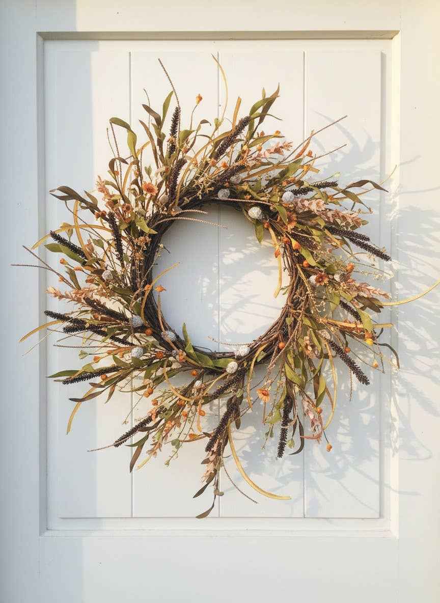Vintage Daisy Wreath 27in W