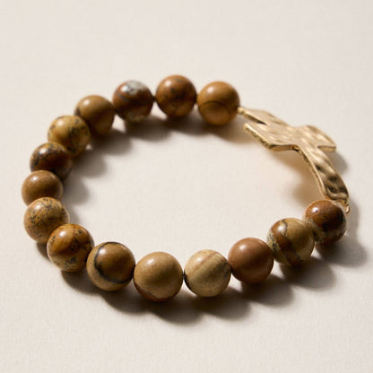 Natural Stone Cross Bracelet | Christian Faith Jewelry