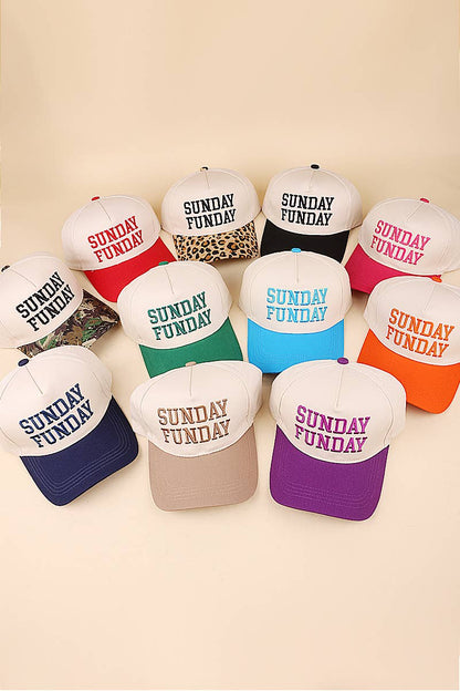 Sunday Funday Two Tone Canvas Cotton Cap