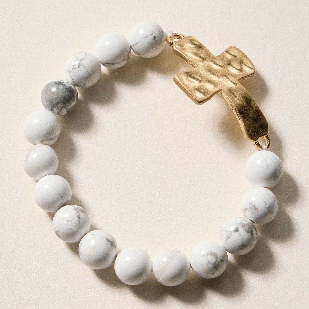 Natural Stone Cross Bracelet | Christian Faith Jewelry