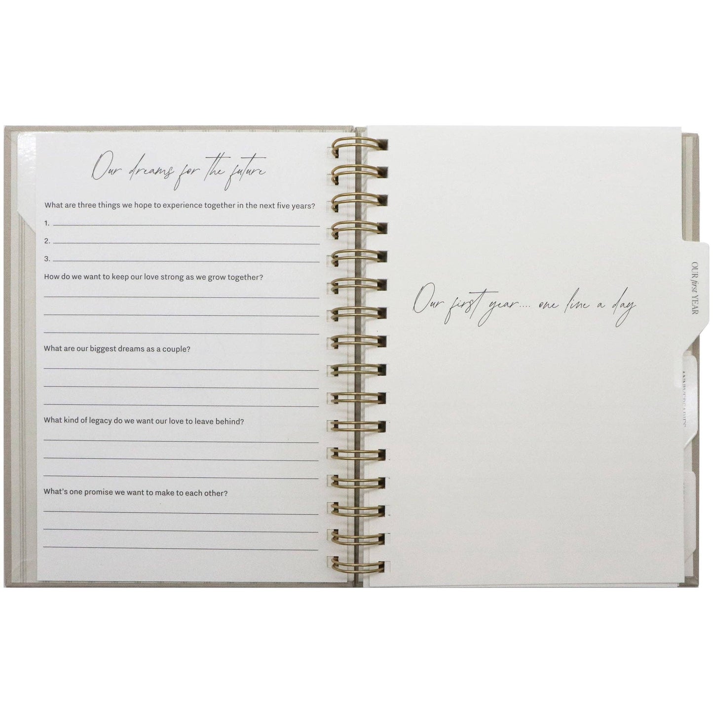 Newlywed One Line A Day Prompted Journal - Wedding