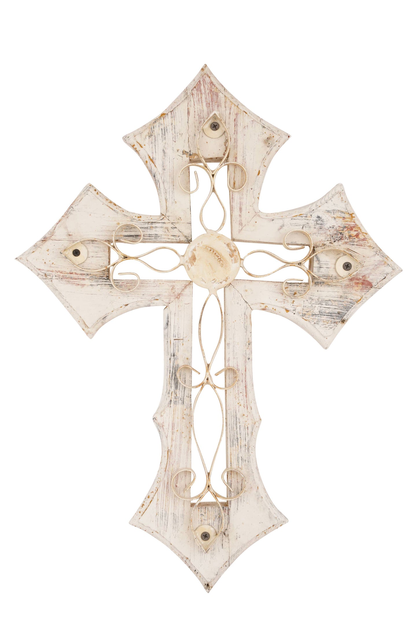 Laredo Wall Cross-Mexican Folk Art-Wood-Handmade-14x19-Wall