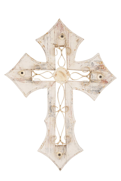 Laredo Wall Cross-Mexican Folk Art-Wood-Handmade-14x19-Wall