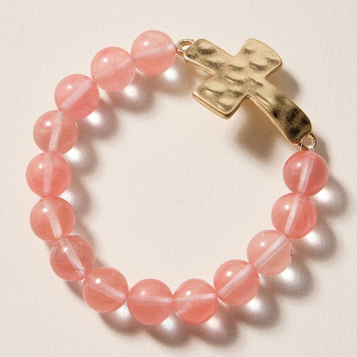 Natural Stone Cross Bracelet | Christian Faith Jewelry