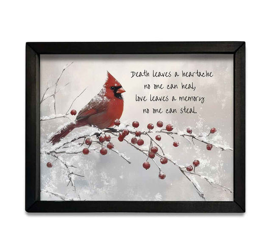 JM Memory Cardinal Box Frame Sign - Havens Marketplace
