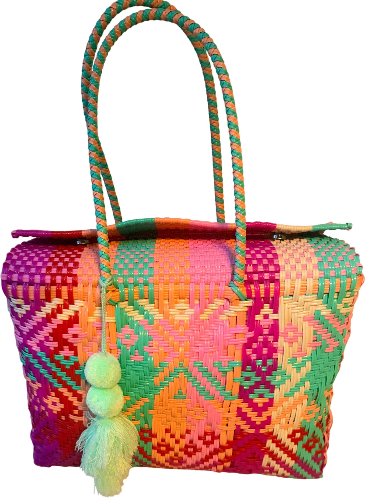 Large Recycled Plastic Woven Close Bag By Viva La Vida