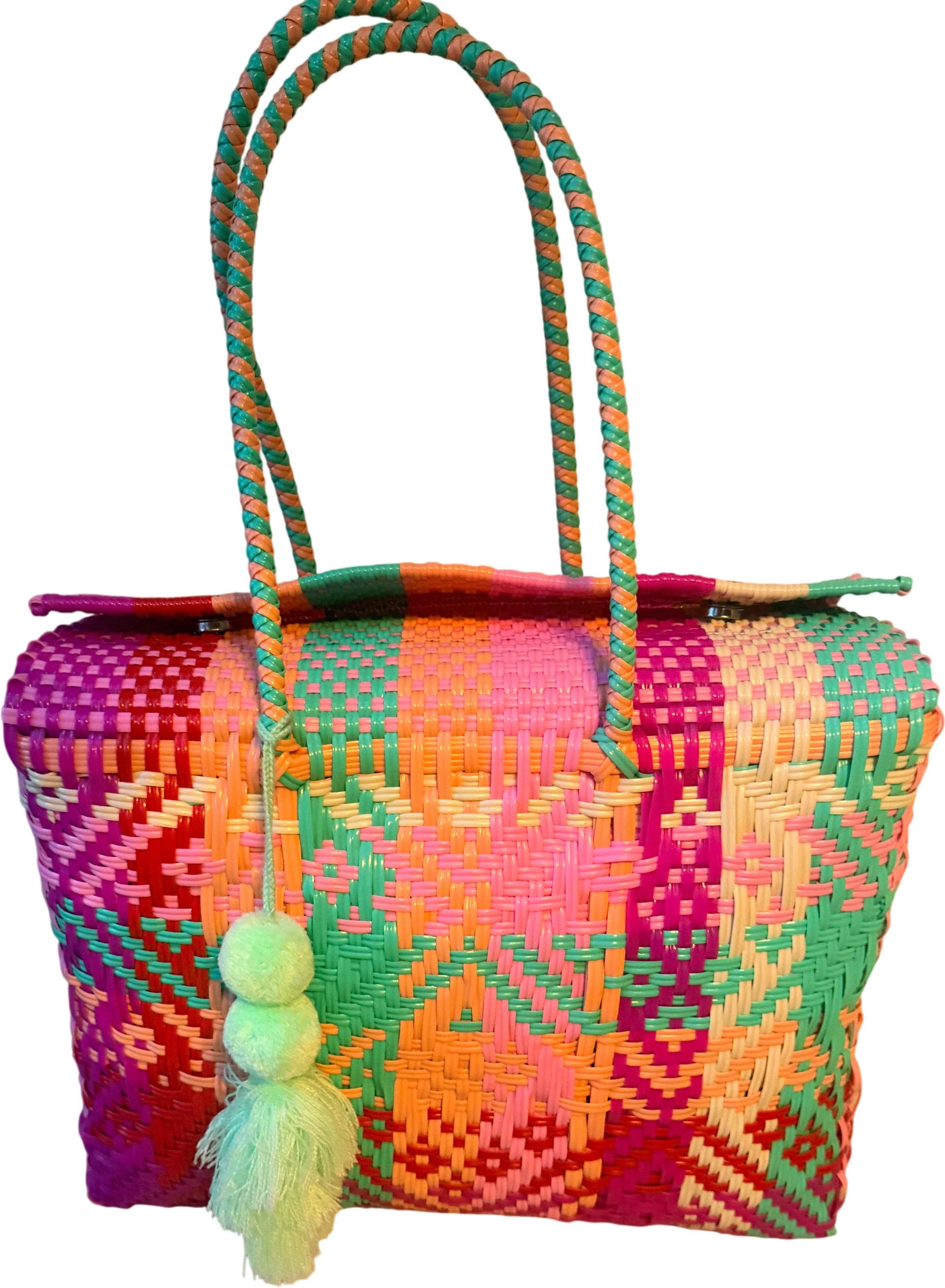 Large Recycled Plastic Woven Close Bag By Viva La Vida
