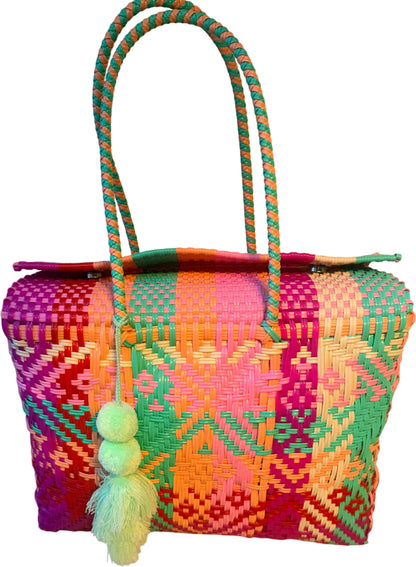 Large Recycled Plastic Woven Close Bag By Viva La Vida