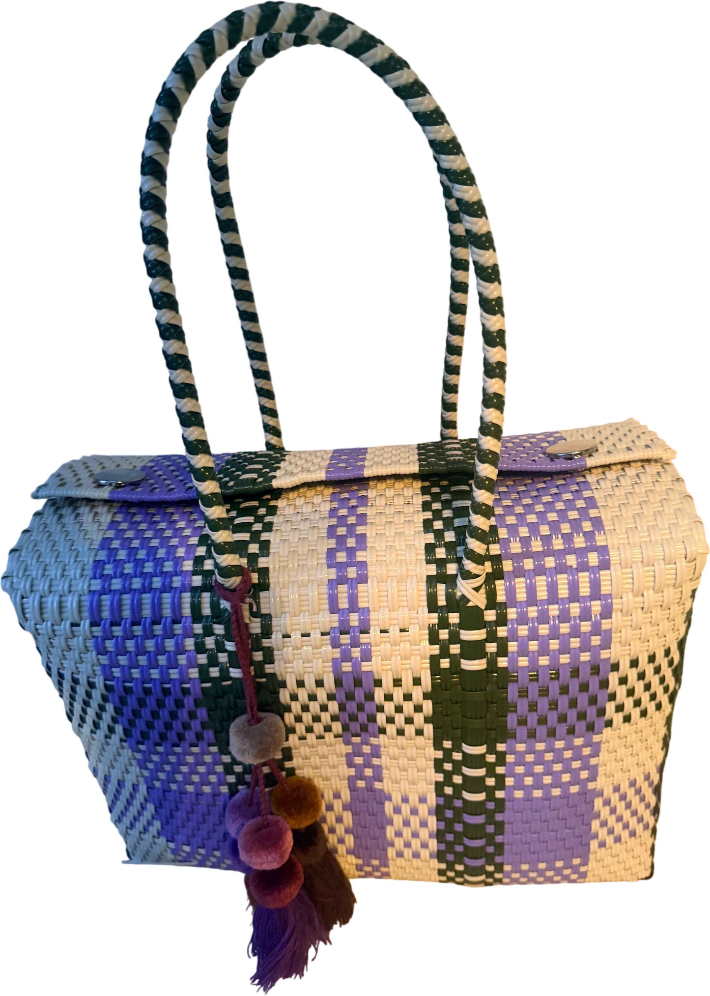 Large Recycled Plastic Woven Close Bag By Viva La Vida
