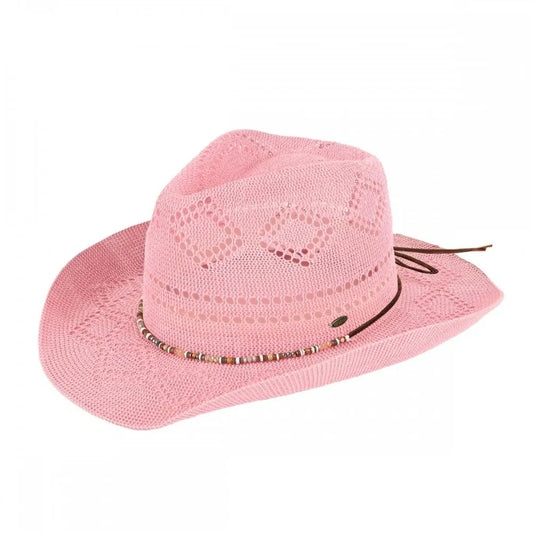 Woven Cowboy Hat With Beaded Charm