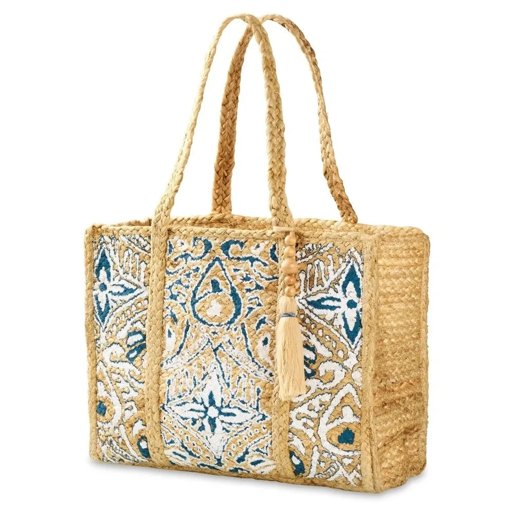 Woven Jute Tote Bag