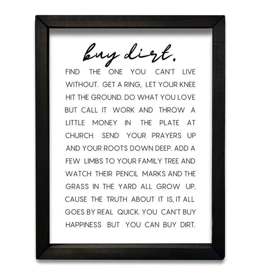 JM Buy Dirt Box Sign 12 x 16 - Havens Marketplace